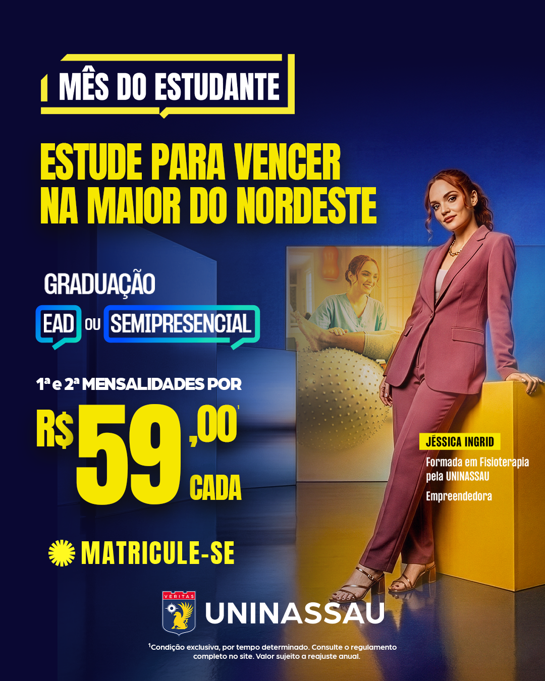 Mês do Estudante UNINASSAU - Jéssica Ingrid, formada em Fisioterapia pela UNINASSAU
